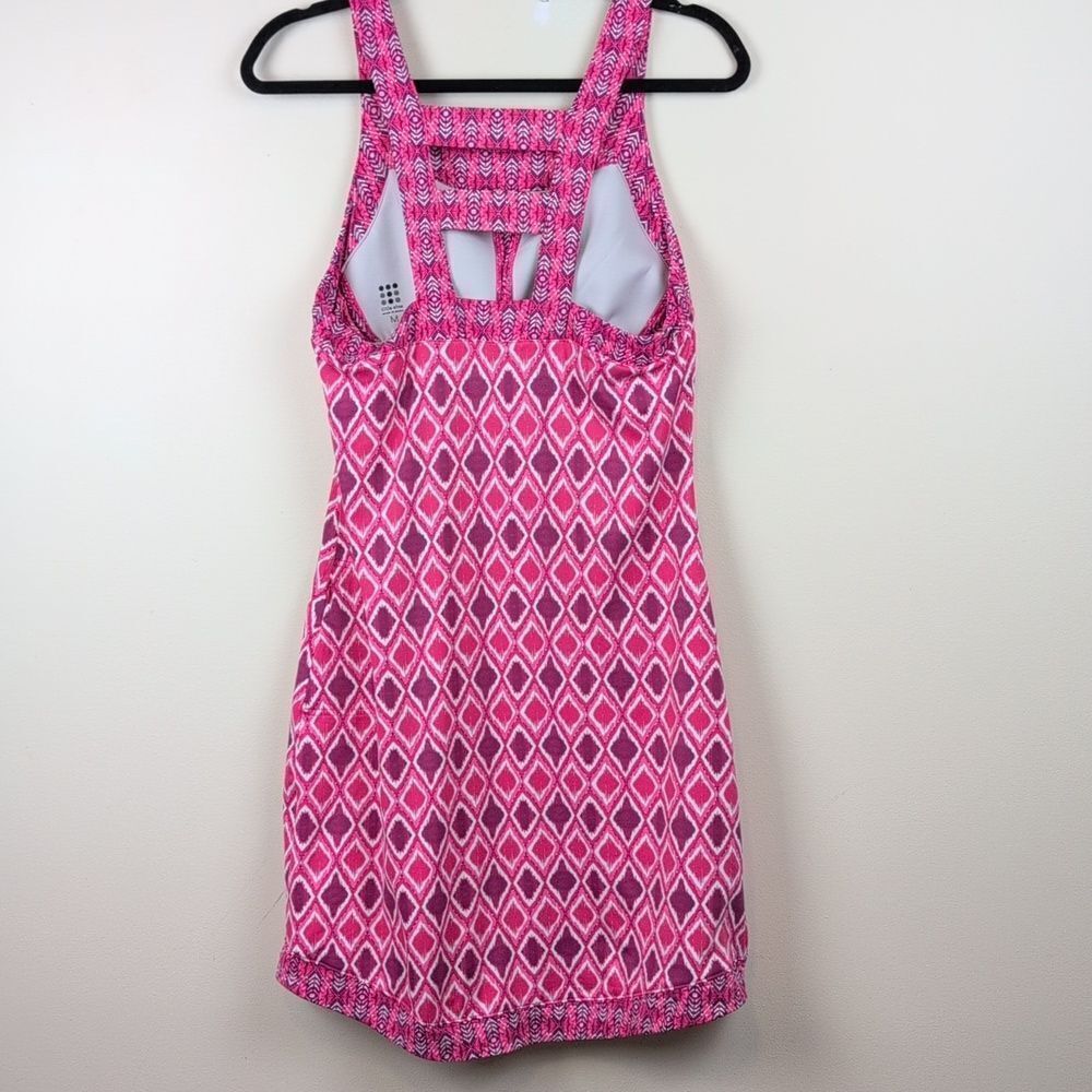 Title Nine Pink Turkish Tile Ladder Back Built-in Bra Activewear Dress Size M - Picture 8 of 12
